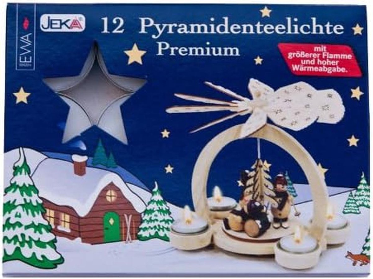 Theelichten Piramide - Kaarsen - Decoratie - Lange verbranding - 4 cm - Wit