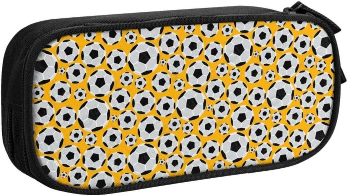 Voetbal Etui - Pennendoos Tas - Grote Opslag - Redelijke Partitie - 21 x 9.5 x 5 cm - Oranje