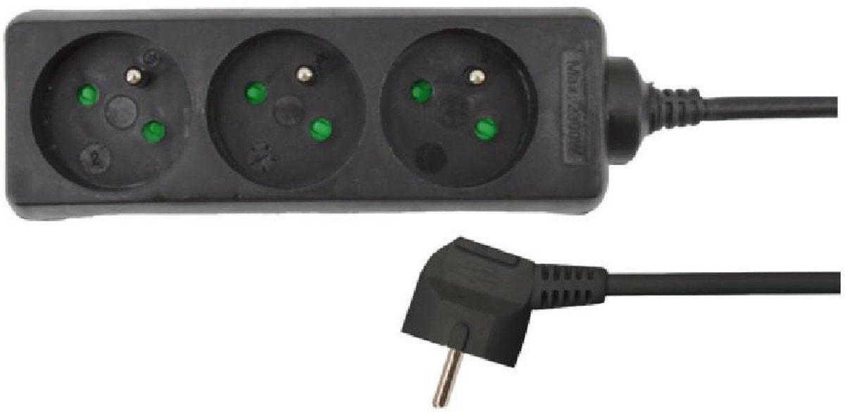 Awtools - Binnenhuis Verlengsnoer - 3 Stopcontacten - 5m - Geaard