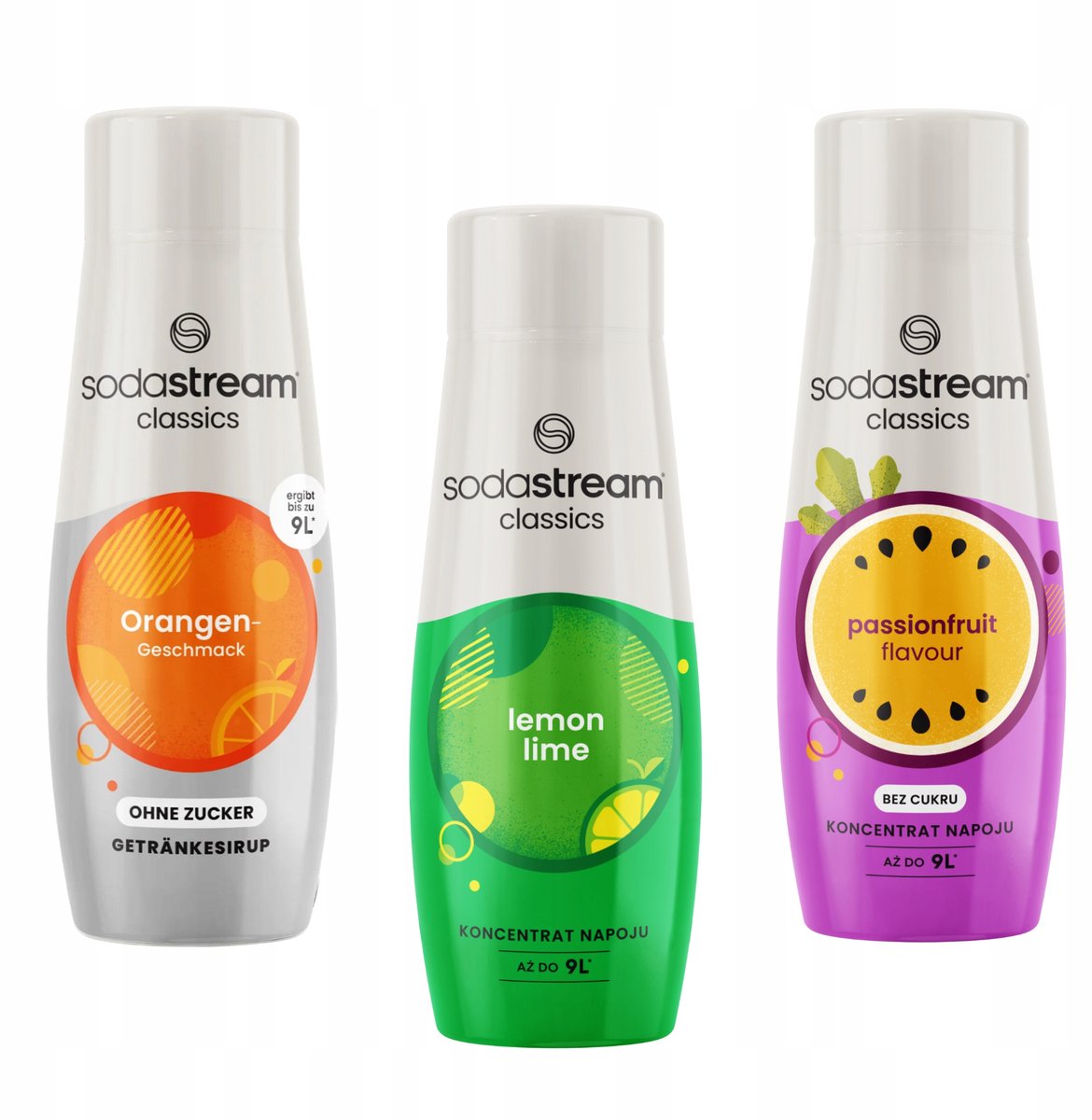 Sodastream - Concentraten - Orange Zero - Lemon-Lime - Passievrucht