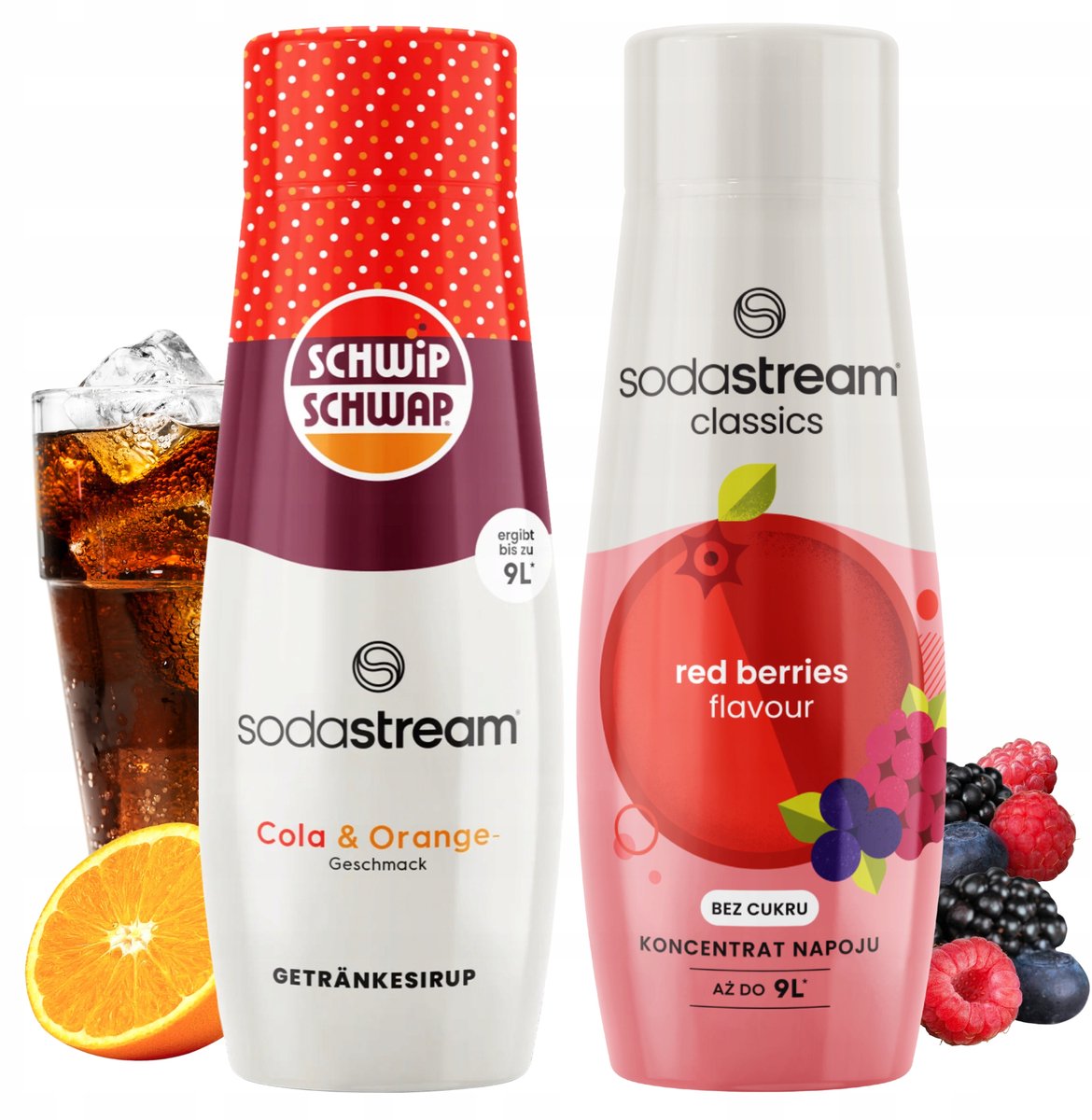SodaStream Shwip Shwap - Cola Pomarańcza - Red Berries - Fruitige Bubbels