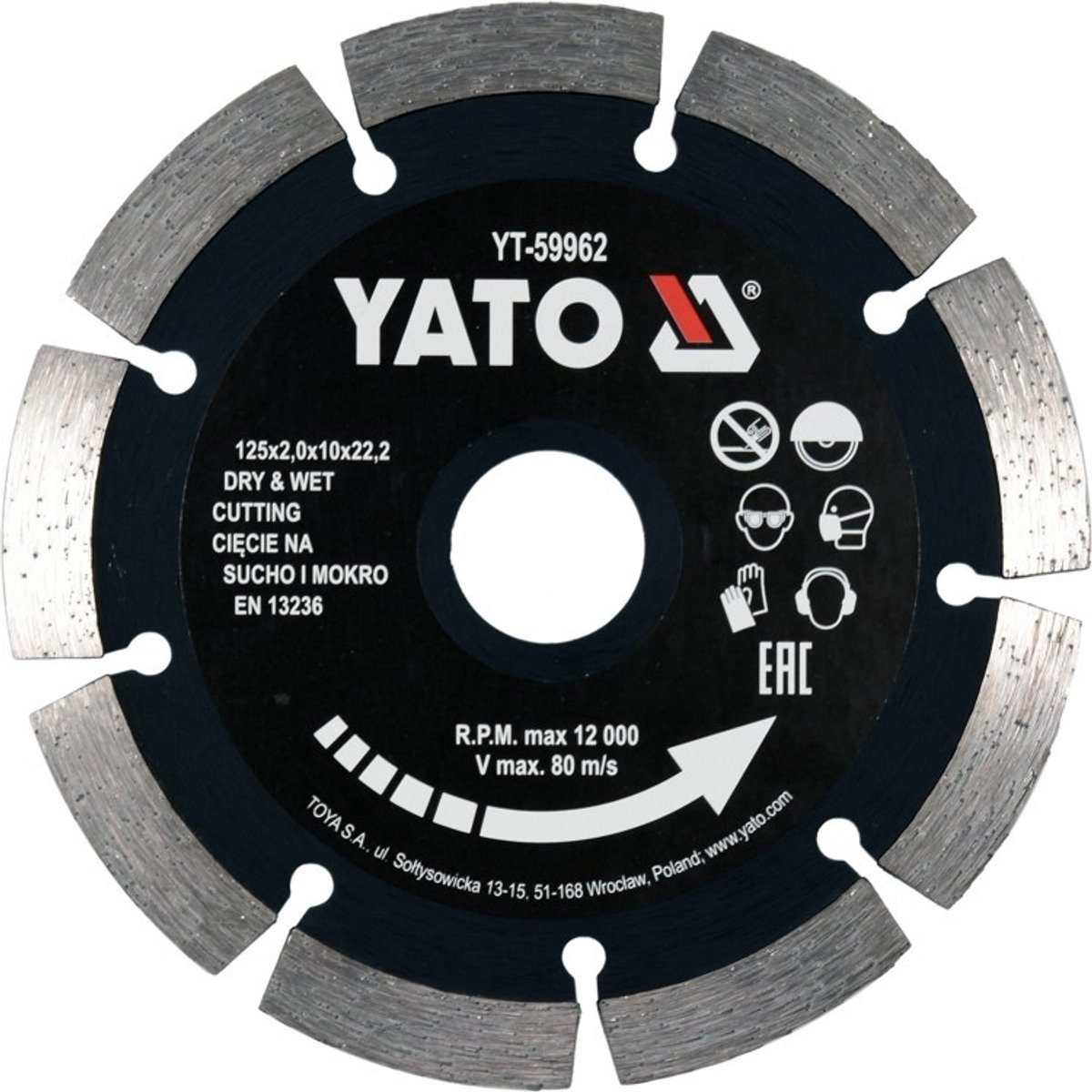 Yato - Diamantschijf - Segment 125mm - Voor precisie snijden