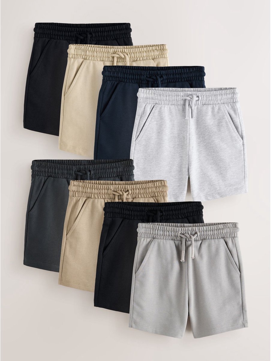 Next - Jongens - Set van 8 shorts - Zwart