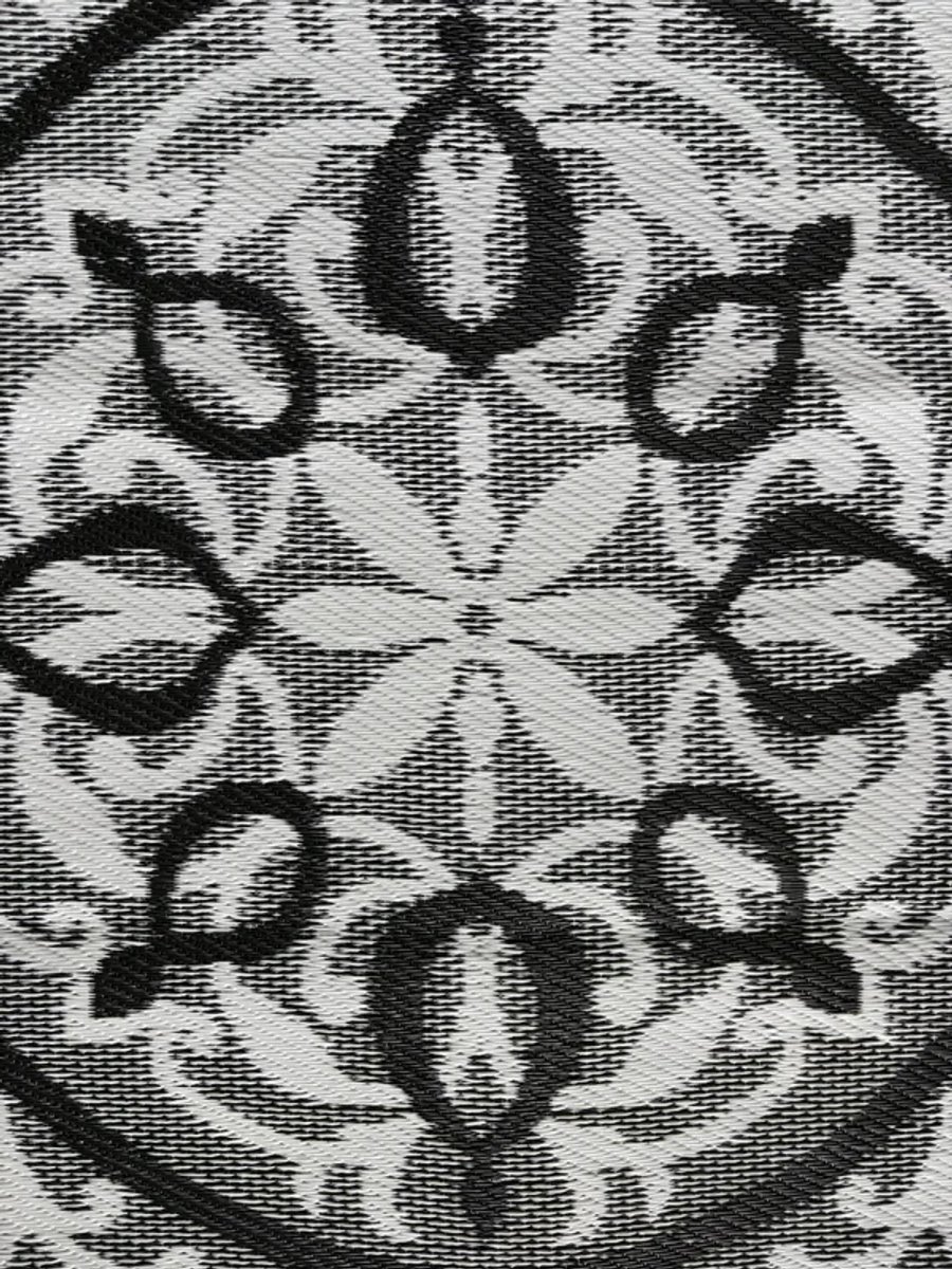Buitenkleed 270-360cm, zwart/wit/grijs, Ruit