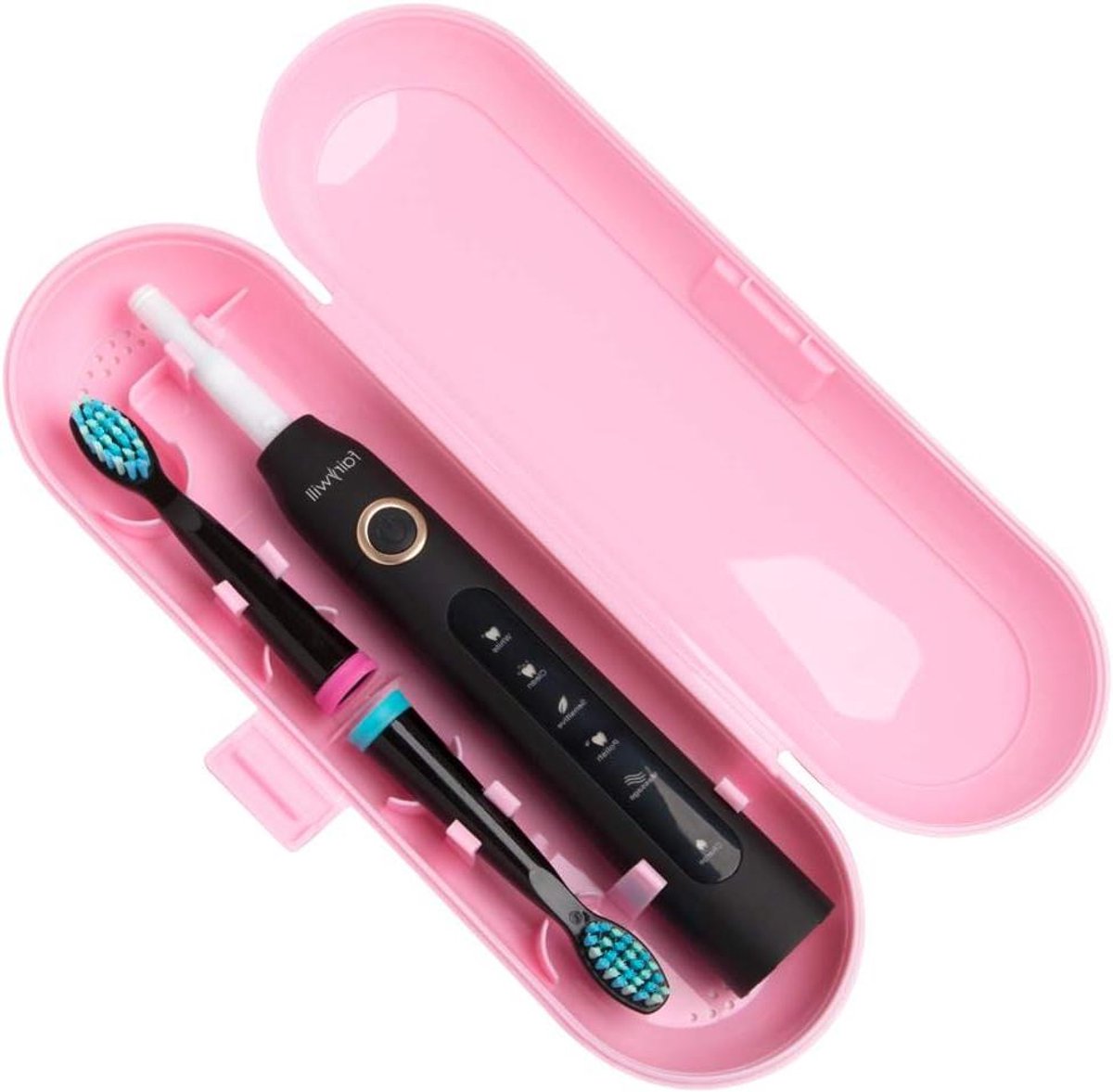 Elektrische Tandenborstel Koffer - Reisdoosje Tandenborstel - Hygiënisch Opbergen - Voedselveilige Kunststof - 21x7x4.5 cm - Roze