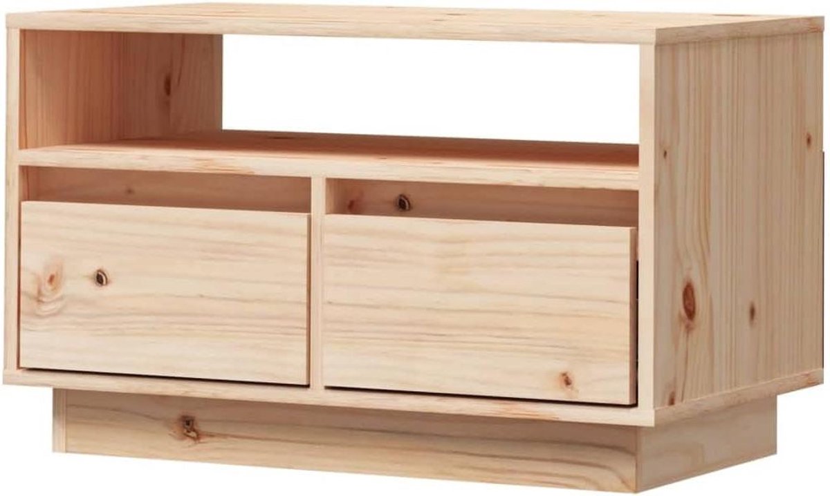 Tv-meubel Grenenhout - Opbergkast Dressoir - Media Opbergen - Zweefpoten Stabiel - 100x35x45 cm - Bruin