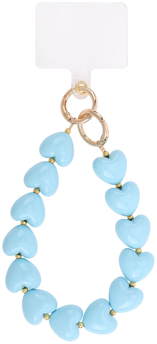 Classy hartvormig telefoonkoord - Babyblauw