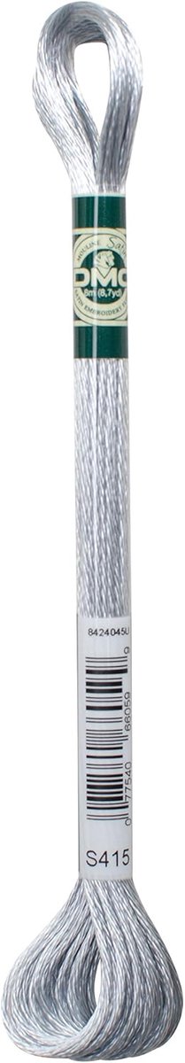Satijnen Floss - Glanzende Draad - Borduurwerk - 100% Rayon Vezels - 87 Yards - Parelgrijs