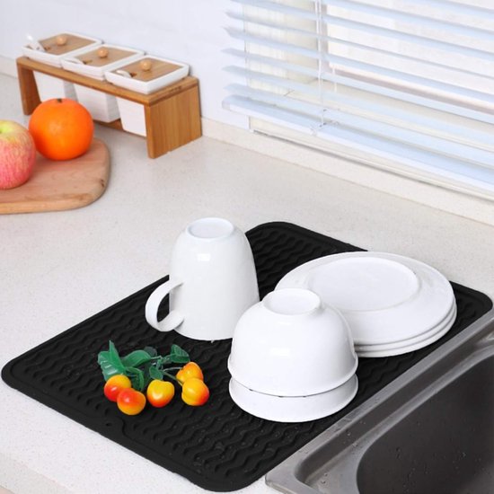 Grote Golfvormige Siliconen Warmtebestendige Onderzetters en Keukenmatten Set van 2, Antislip en Isolerend voor Pannen en Tafelgebruik, 40 x 30 cm — afbeelding 2