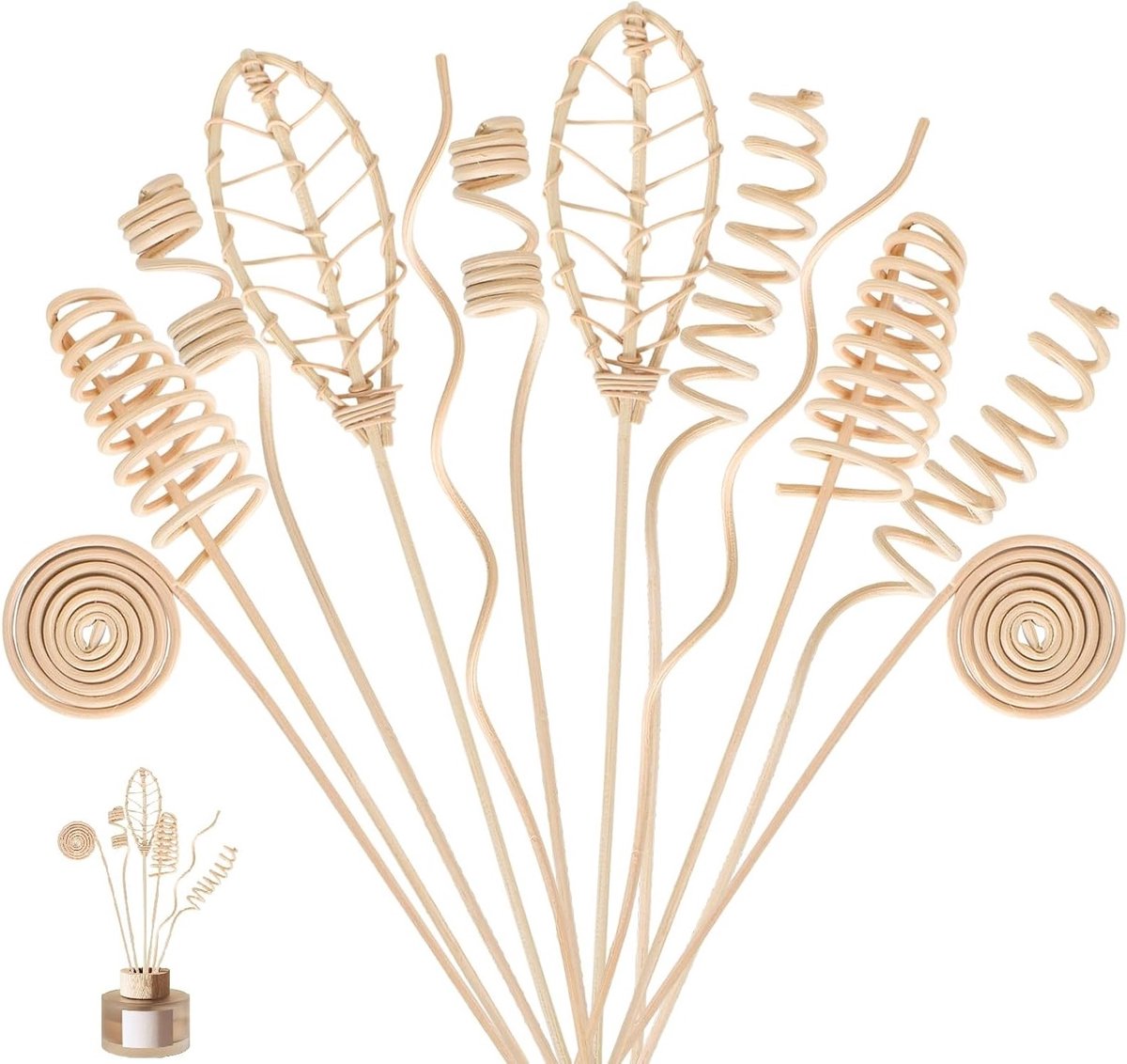 12 Stuks Rietstokken voor Geurverspreiders, Natuurlijk Riet voor Aroma Diffusers, Vervangende Sticks voor Thuis, Kantoor en Spa