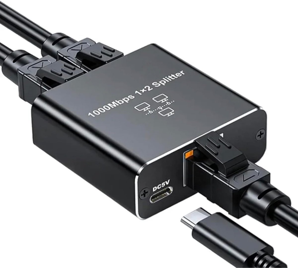 ZMR® Internet Splitter - Internetkabel - Netwerk Switch - Zwart - 14cm x 11cm x 4cm