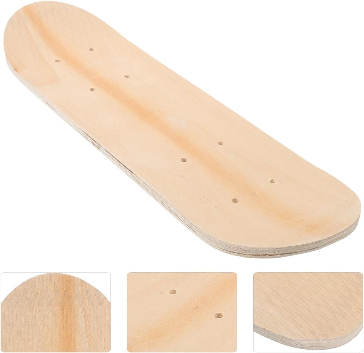 Virgin Skateboard 43cm van 7 lagen esdoornhout - Lichtgewicht onbeschilderd skateboard voor kunstzinnig schilderen en decoratie thuis