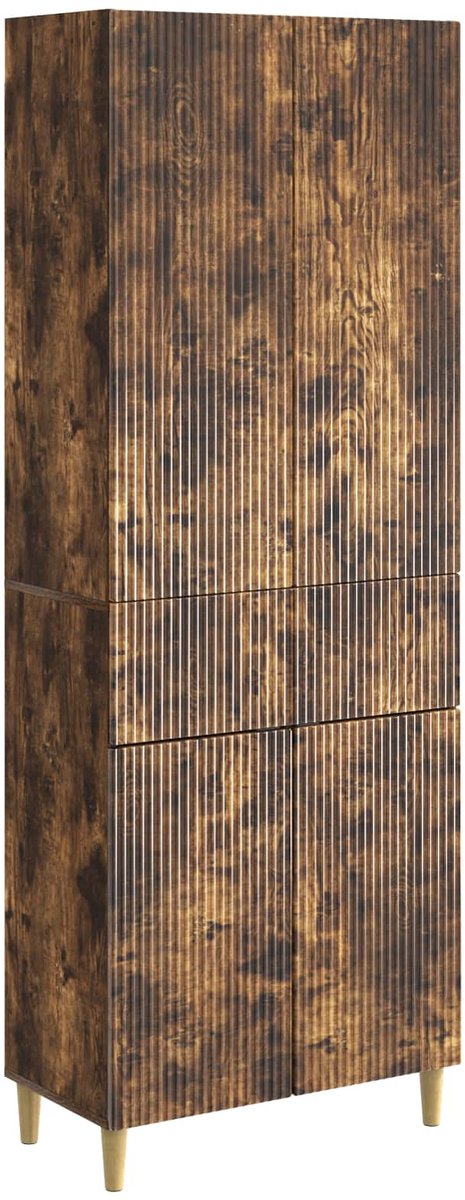 vidaXL Kast - Set - 2 - st - Gerookt - eiken - Bewerkt - hout Gerookt eiken