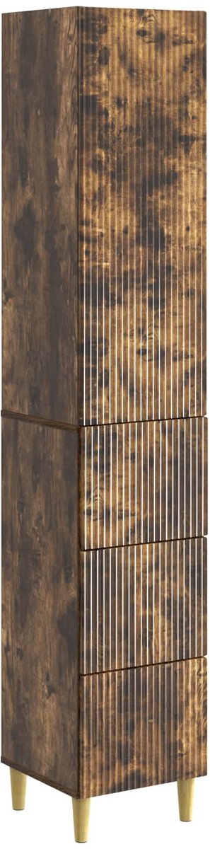 vidaXL Kast - Set - 2 - st - Bewerkt - hout Gerookt eiken