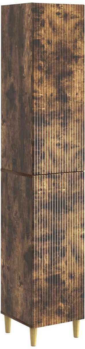 vidaXL Kast - Set - 2 - st - Gerookt - eiken - Bewerkt - hout Gerookt eiken