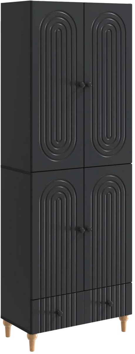 vidaXL Kast - Set - 2 - st - Bewerkt - hout Zwart