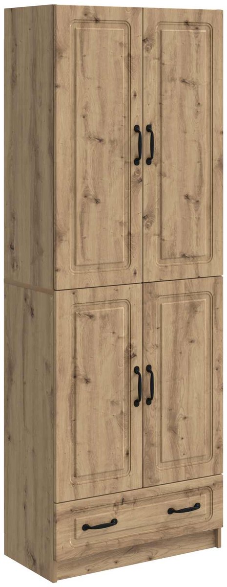 vidaXL Kast - Set - 2 - st - Artisanaal - eiken - Bewerkt - hout Artisanaal eiken