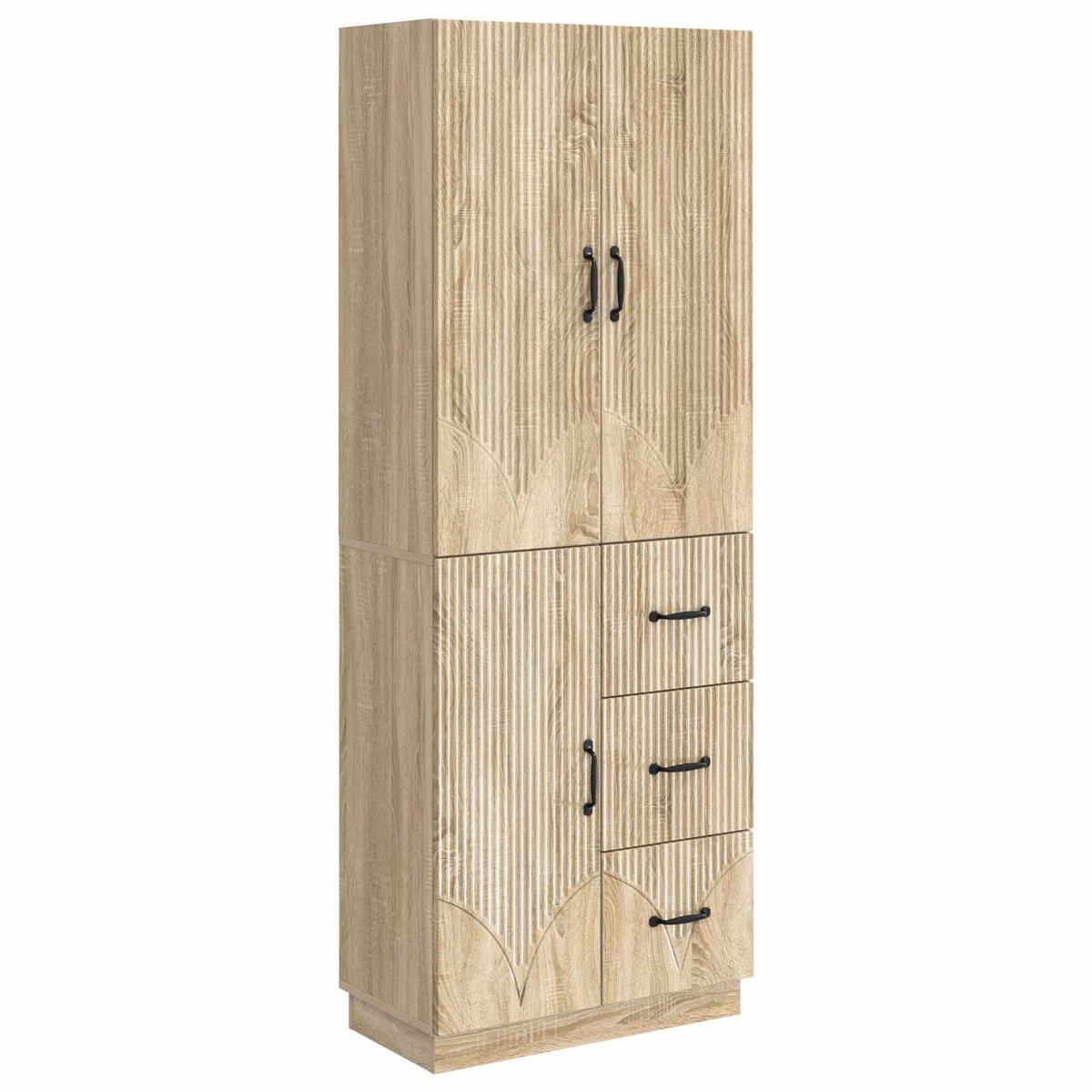 vidaXL Kast - Set - 2 - st - Sonoma - Eiken - Bewerkt - hout Sonoma eiken
