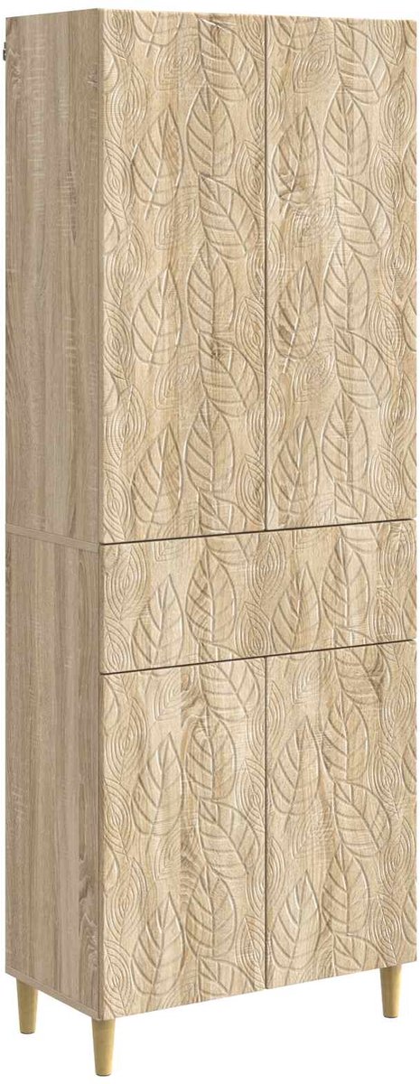 vidaXL Kast - Set - 2 - st - Bewerkt - hout Sonoma eiken