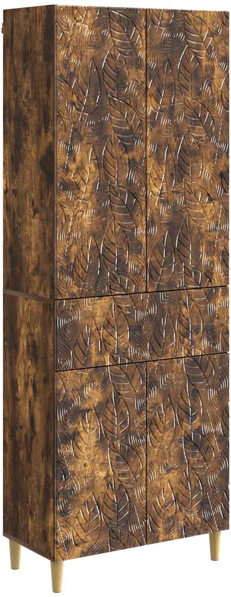 vidaXL Kast - Set - 2 - st - Bewerkt - hout Gerookt eiken