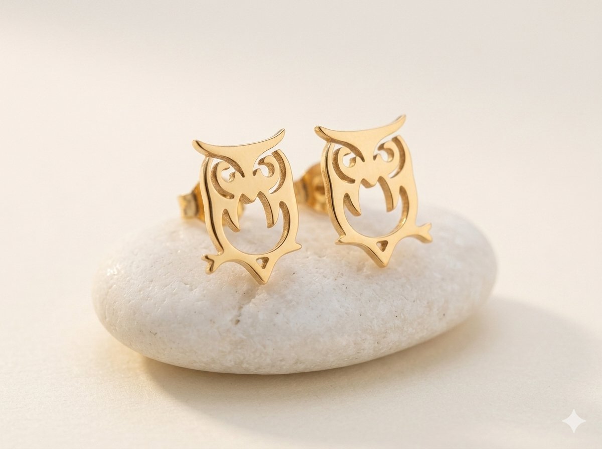 VIBE - Gouden oorbellen dames - statement studs - trendy - modern design - cadeau - Vibe