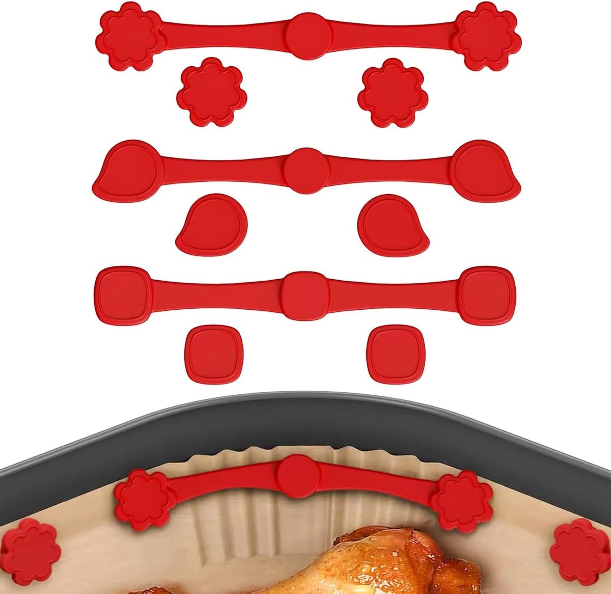 3 sets magnetische siliconen sluitingen voor airfryer: perfect voor bakpapier, voorkomt verbranden en zorgt voor een veilige bevestiging
