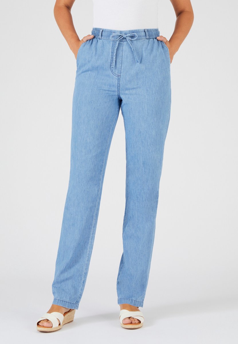 Damart - Chambray broek - Dames - Blauw - 48