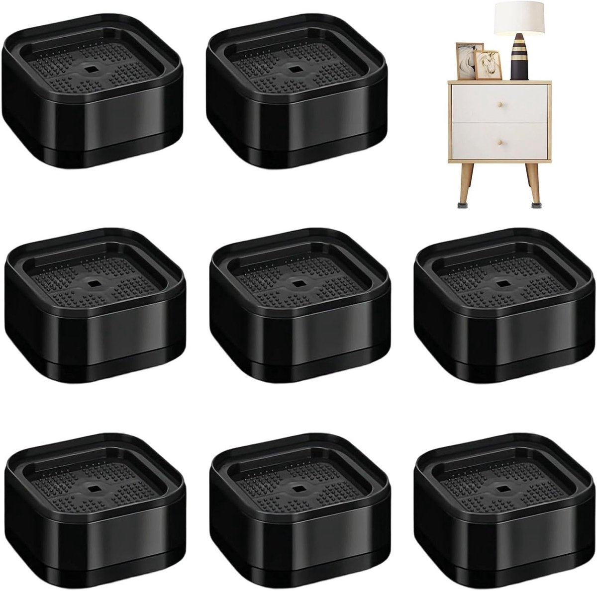 Stapelhulp voor meubels, verstelbare tafelverhogers, 3.5 cm hoog, ideaal voor wasmachines,