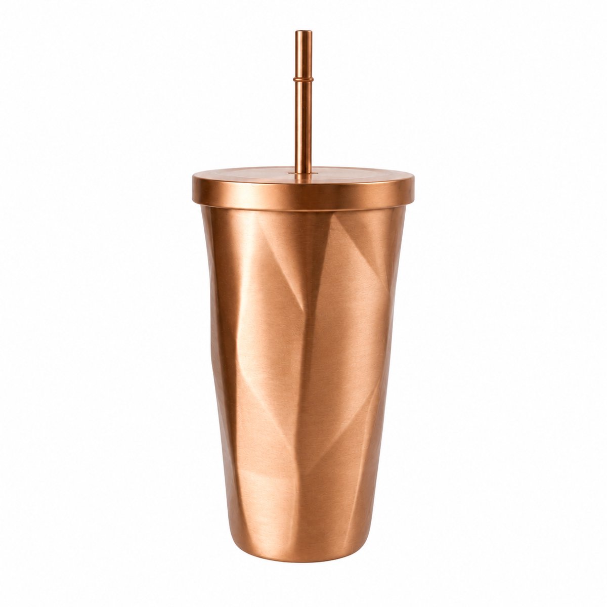 BRD® RVS Drinkbeker Koper 500ml - Geïsoleerd - Roestvrije Staal Rietje