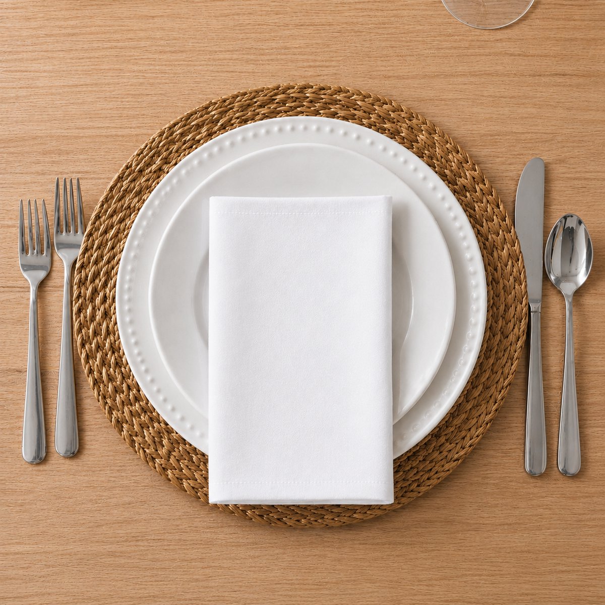 Tavas Servetten - 30 x 30 cm - Set van 4 stuks - Wit - Katoen — cadeau in Wonen & Interieur - foto 3
