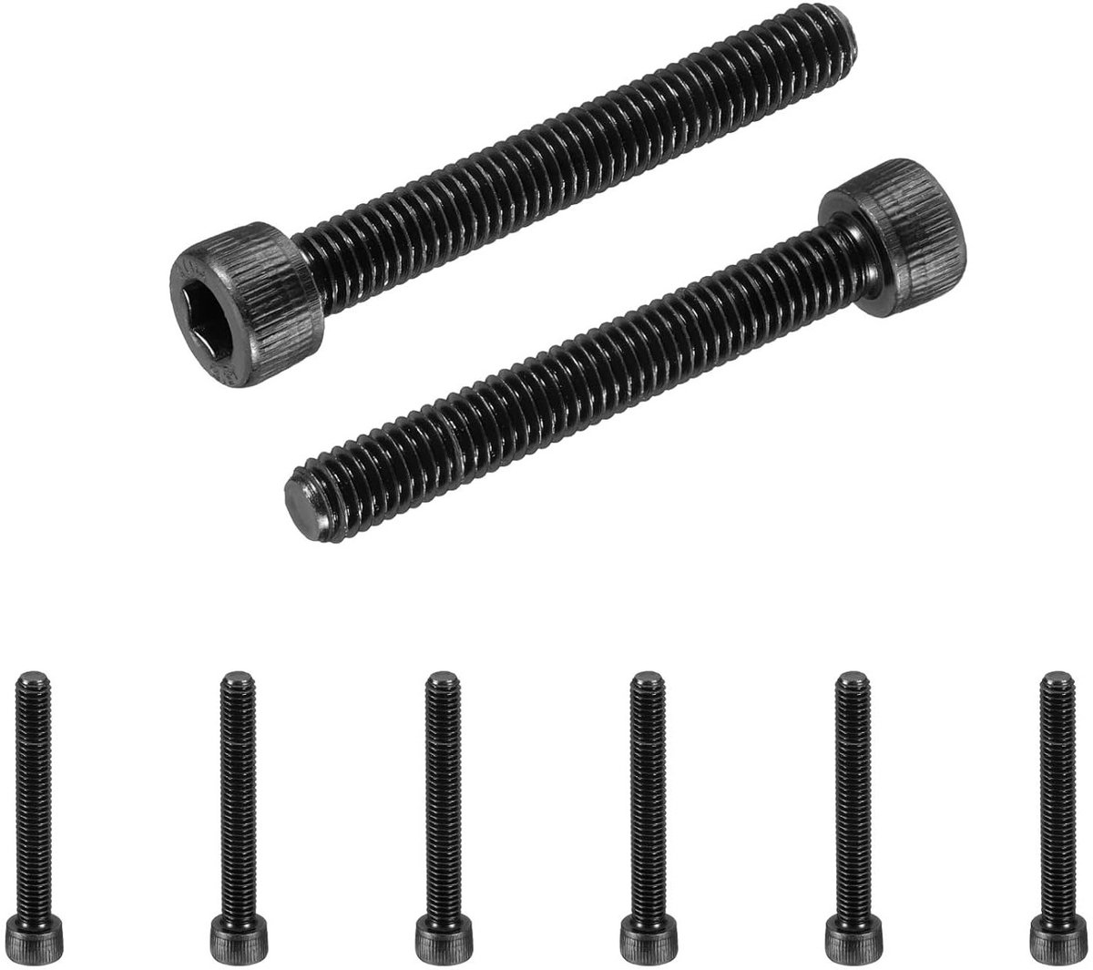 10 Stuks M6 x 45mm Zeskantbouten, 12.9 Graad Koolstofstaal, Volledige Draad, Voor Machineonderdelen en Reparaties