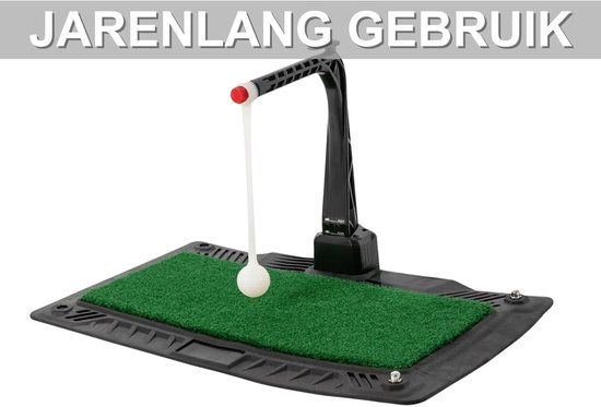 Golf Swing Trainer - Voor het verbeteren van je golfswing binnen en buiten - verstelbare hoogte en oefenmat voor trainingsdoeleinden - 90,0 × 60,0 × 5,0 cm - zwart, groen en oranje - kunststof en rubber van GOLF — afbeelding 4