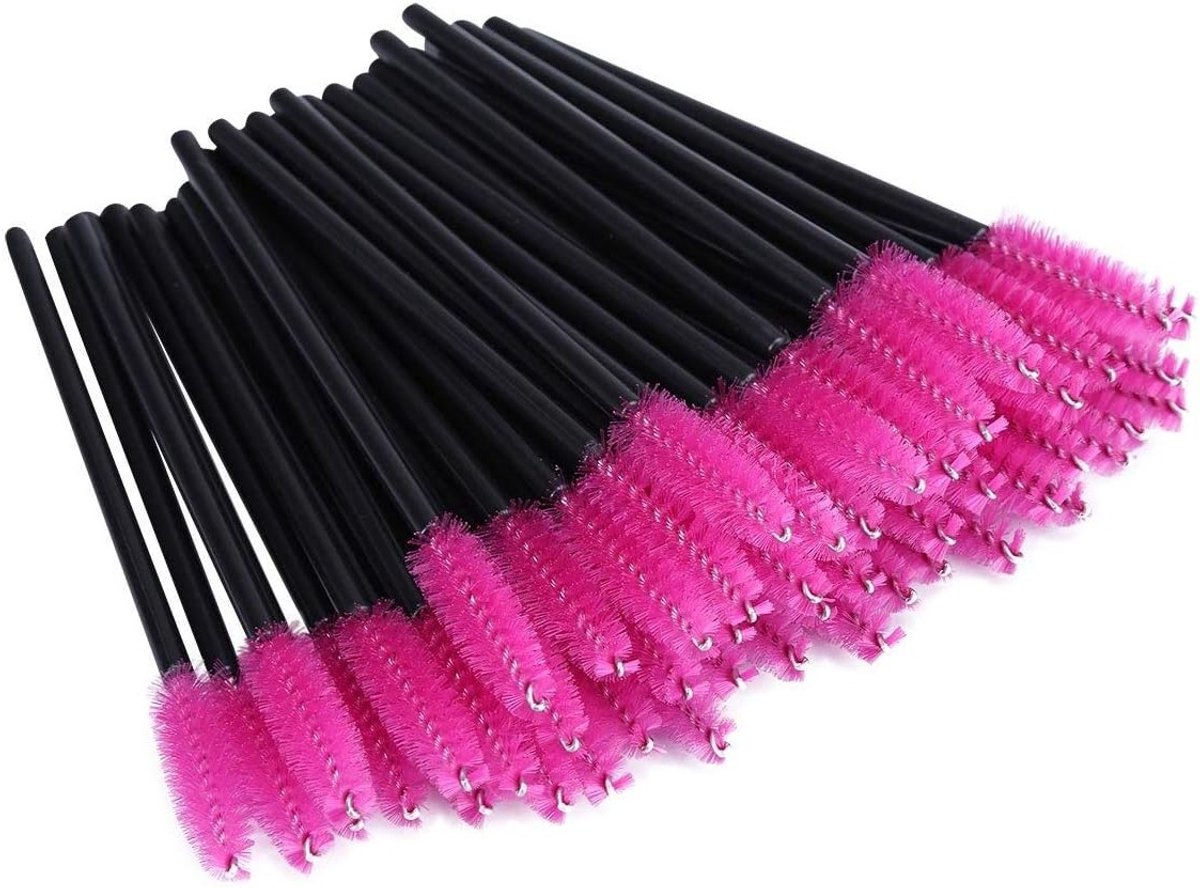 50 Stuks Wegwerp Mascara Borstels en Wenkbrauwkwasten voor Make-up en Castor Olie Gebruik