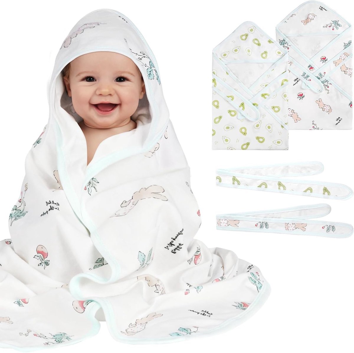 Zachte Baby Swaddle Bags voor 0-3 maanden, Set van 2, Ademend en Vochtabsorberend, Ideaal voor Comfortabel Slapen van Jongen en Meisje