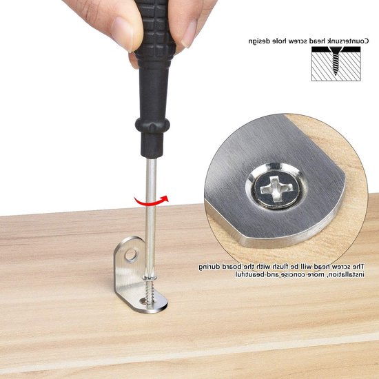 Set van 10 roestvrijstalen hoekbeugels 30 x 30 x 18,5 mm met 20 schroeven voor stevige bevestiging en ondersteuning — afbeelding 4