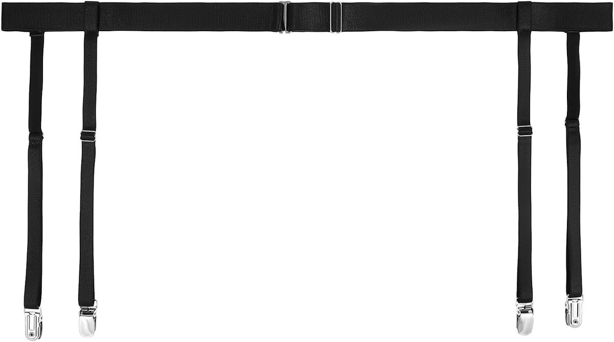 Zwarte Sexy String Ceintuur voor Vrouwen, Verstelbare Hoge Elasticiteit met 4 Metalen Clips voor Compressiekousen en Ondersteuning van de Bovenbenen