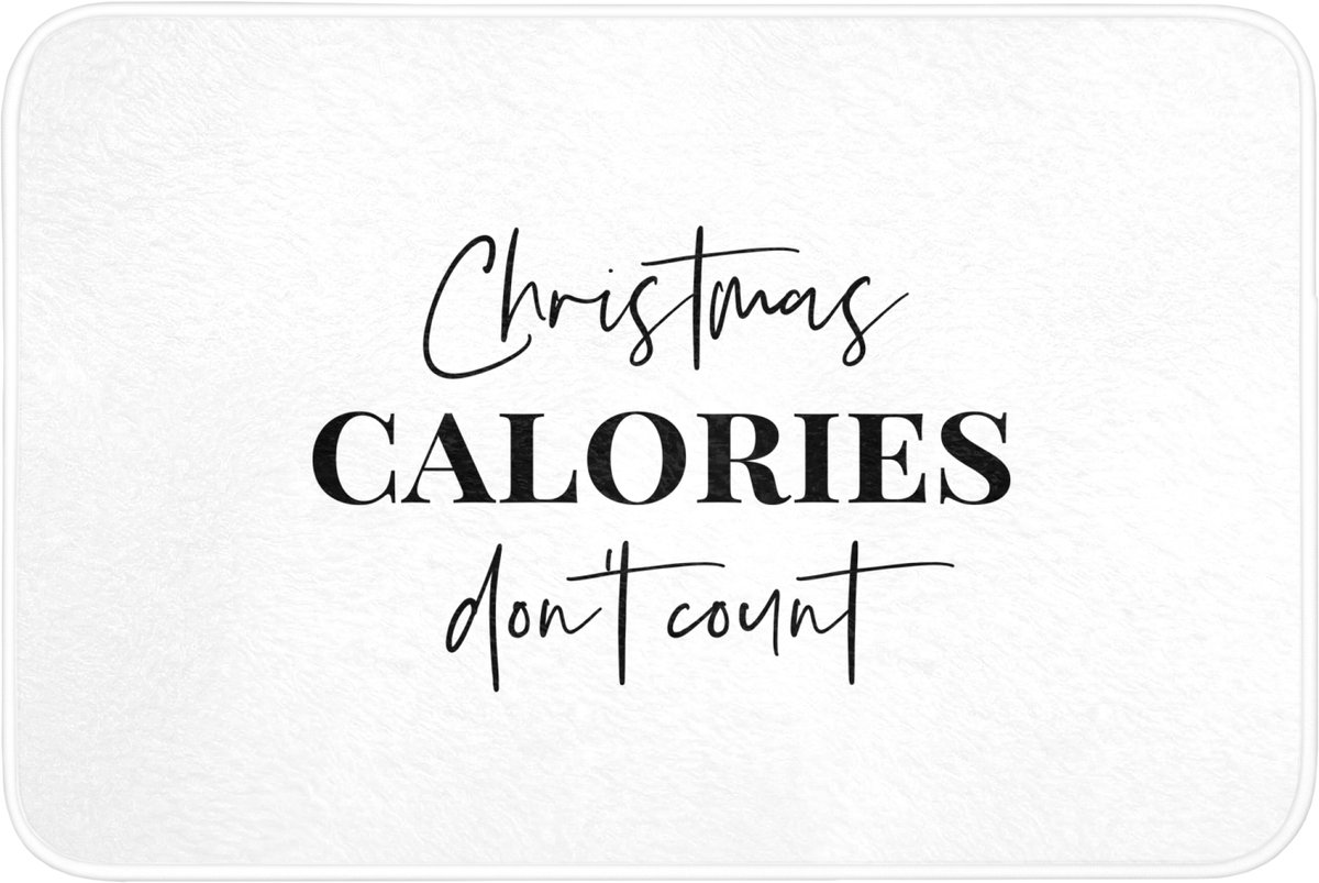 WC mat 90x60 cm - Antislip - Kerst quote - Winter - Christmas calories - Wit - Toiletmat -