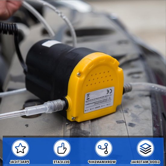Krachtige 12V elektrische olieafzuigpomp voor auto, motor en vrachtwagen - ideaal voor brandstof en olie afzuigen met buizen en accessoires van Merkloos — afbeelding 2