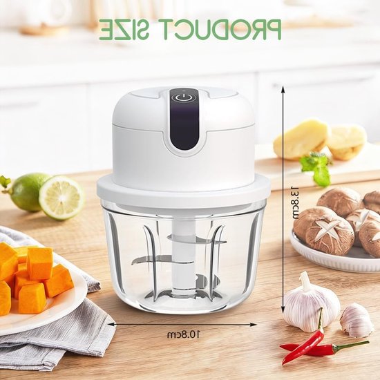 Draadloze Mini Uienhakker met USB Opladen - Elektrische Keuken Slicer voor Uien, Fruit, Noten en Vlees — afbeelding 4