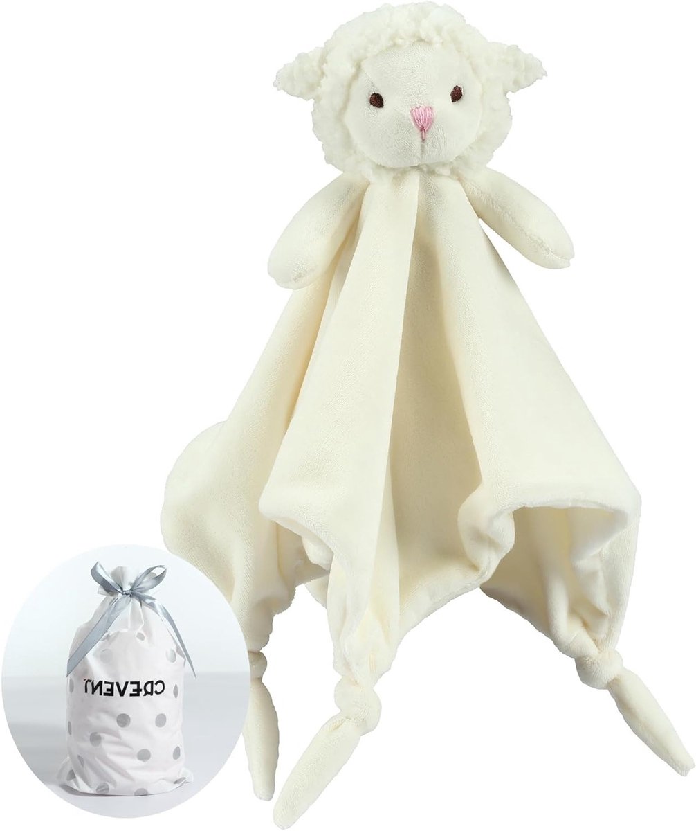 Zachte en Knusse Pluche Dekentje voor Baby's met Polka Dot Voorkant en Sherpa Dierengezicht Achterkant - Perfect voor Kinderen en Babybedjes