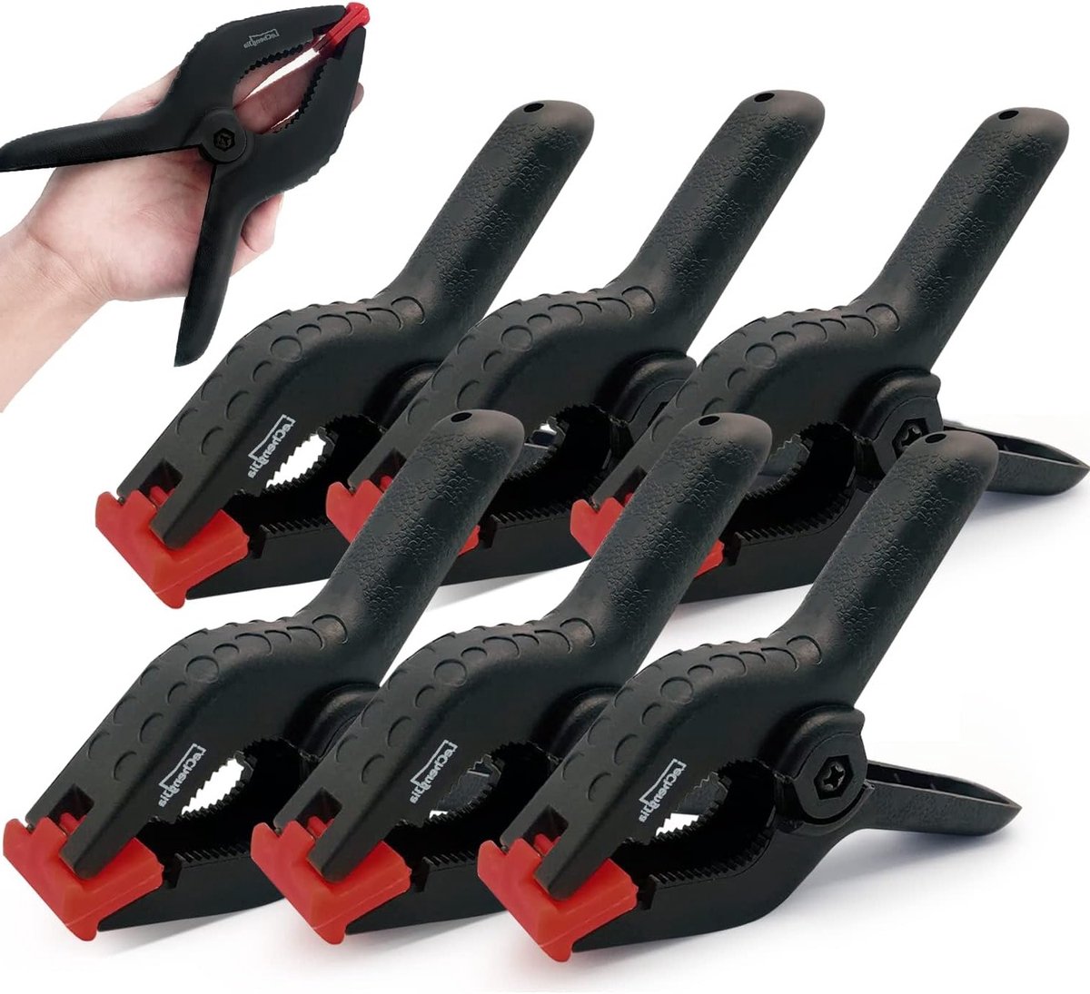 Extra sterke plastic klemmen van 6,1 inch - stevige werkclips voor doe-het-zelf projecten, fotografie en huisverbetering (verpakking van 6)
