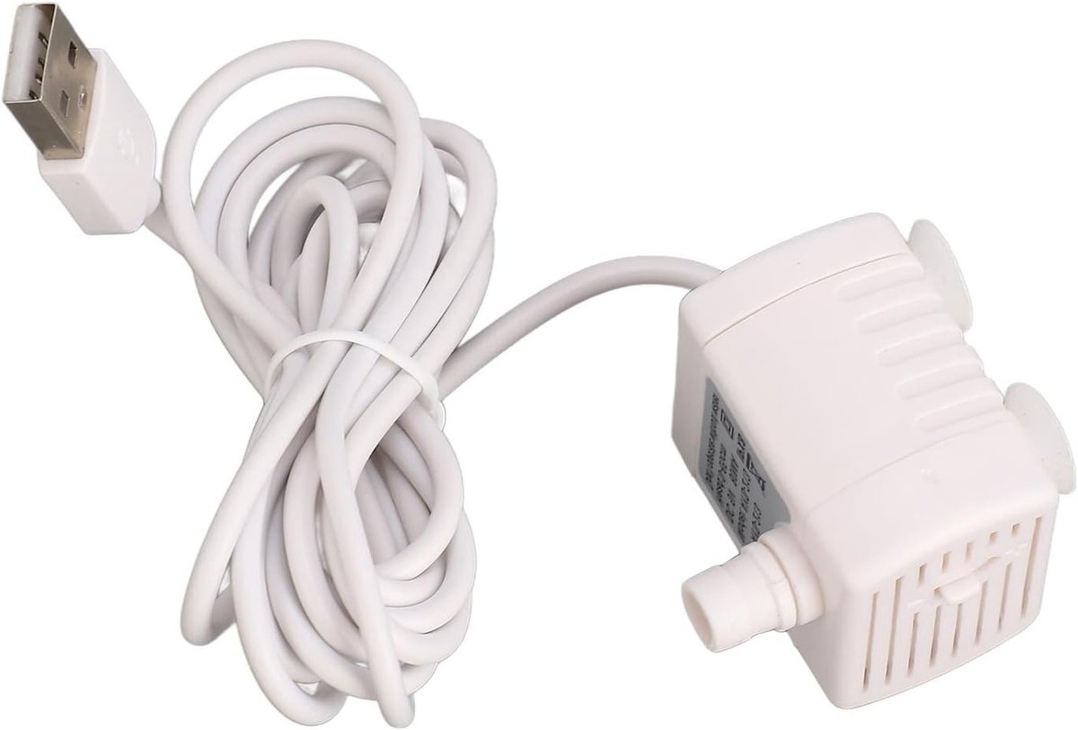 Huisdieren Waterdispenser Pomp voor Honden en Katten, Stille Brushless Motor, Verstelbare Vermogen met USB Oplaadkabel van 148.5 cm