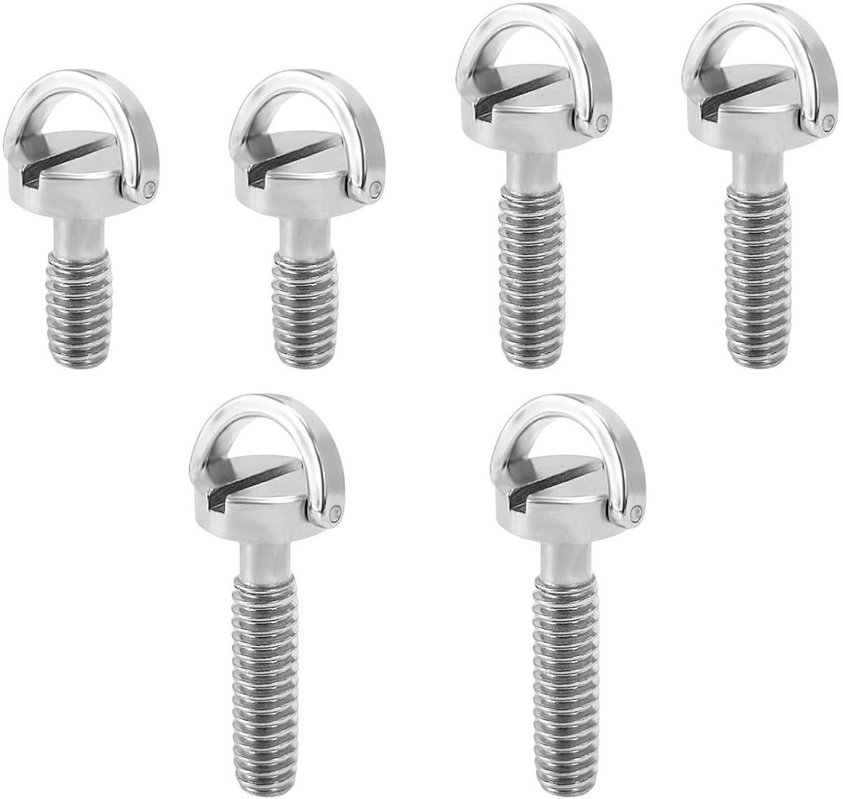 Set van 6 stuks 1/4 inch snelkoppeling schroeven voor camera's, tripod schroefadapter van roestvrij staal voor stabiele bevestiging en gebruiksgemak
