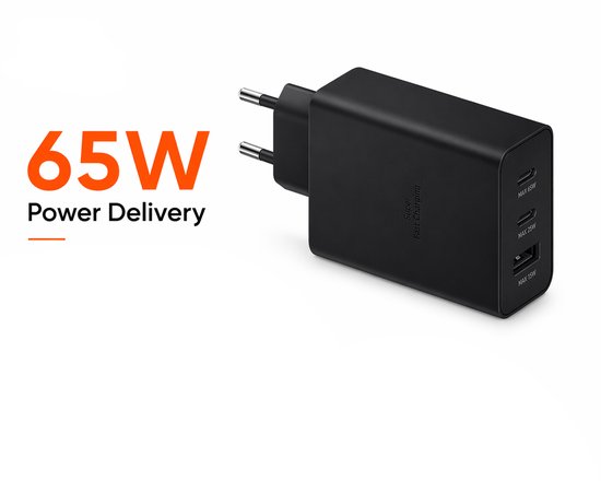 65W Snellader USB-C PD + USB-A QC 3...