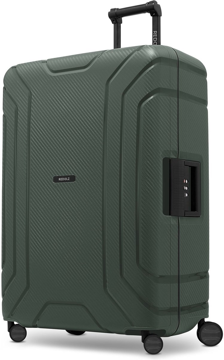 Redolz Essentials 15 4-wiel trolley 75 cm met driepuntsbevestiging - Harde bagage - TSA slot - dark olive