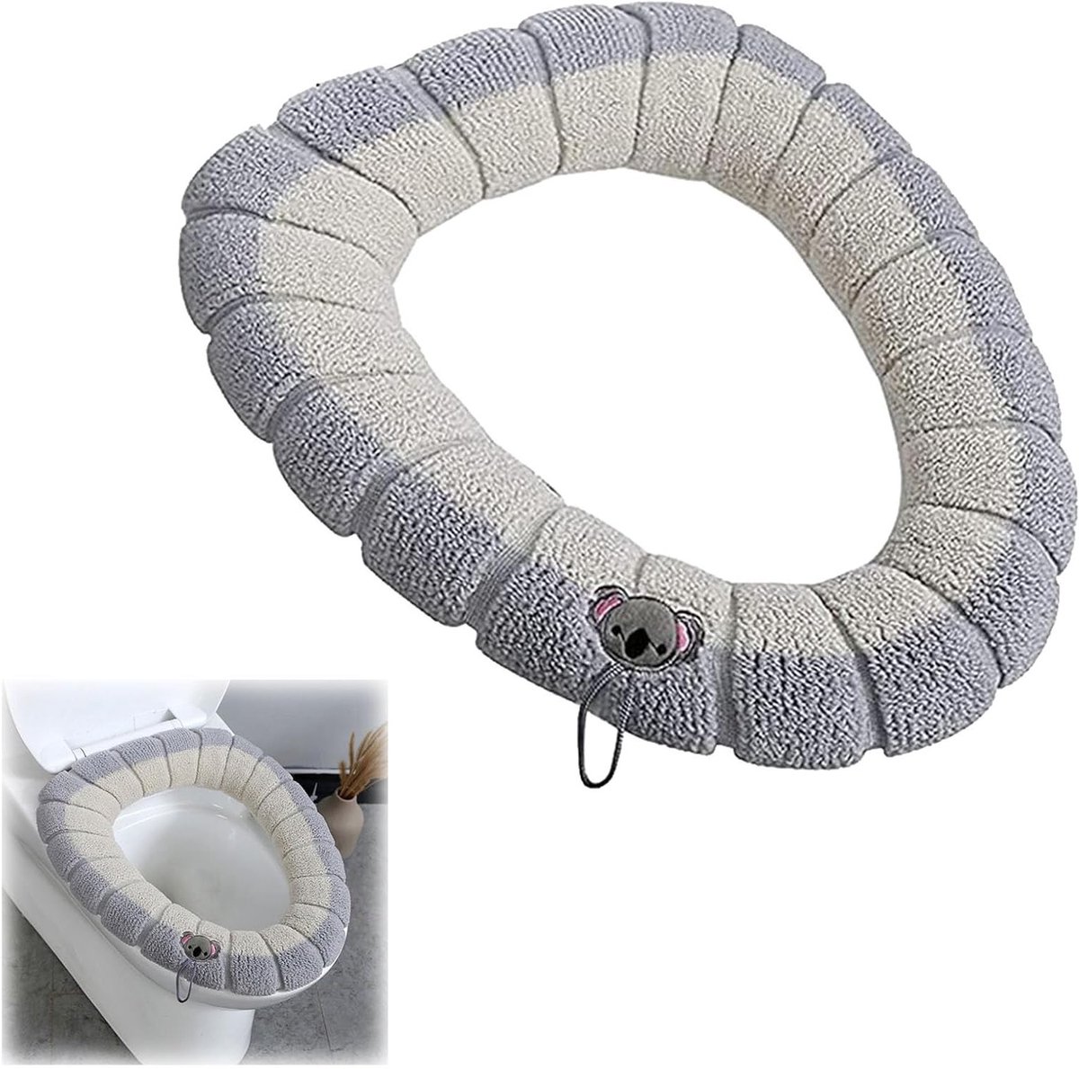 Zachte en Dikke Toiletbril Covers, Comfortabele Zitting Bescherming, Geschikt voor Diverse Toiletten (Grijs)