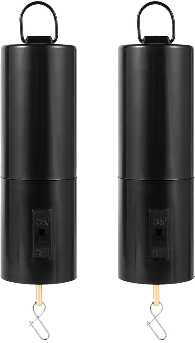 carmdering - Draaimotor - set van 2 roterende ophangmotoren - batterij aangedreven - voor windspellen en decoraties buiten - zwart