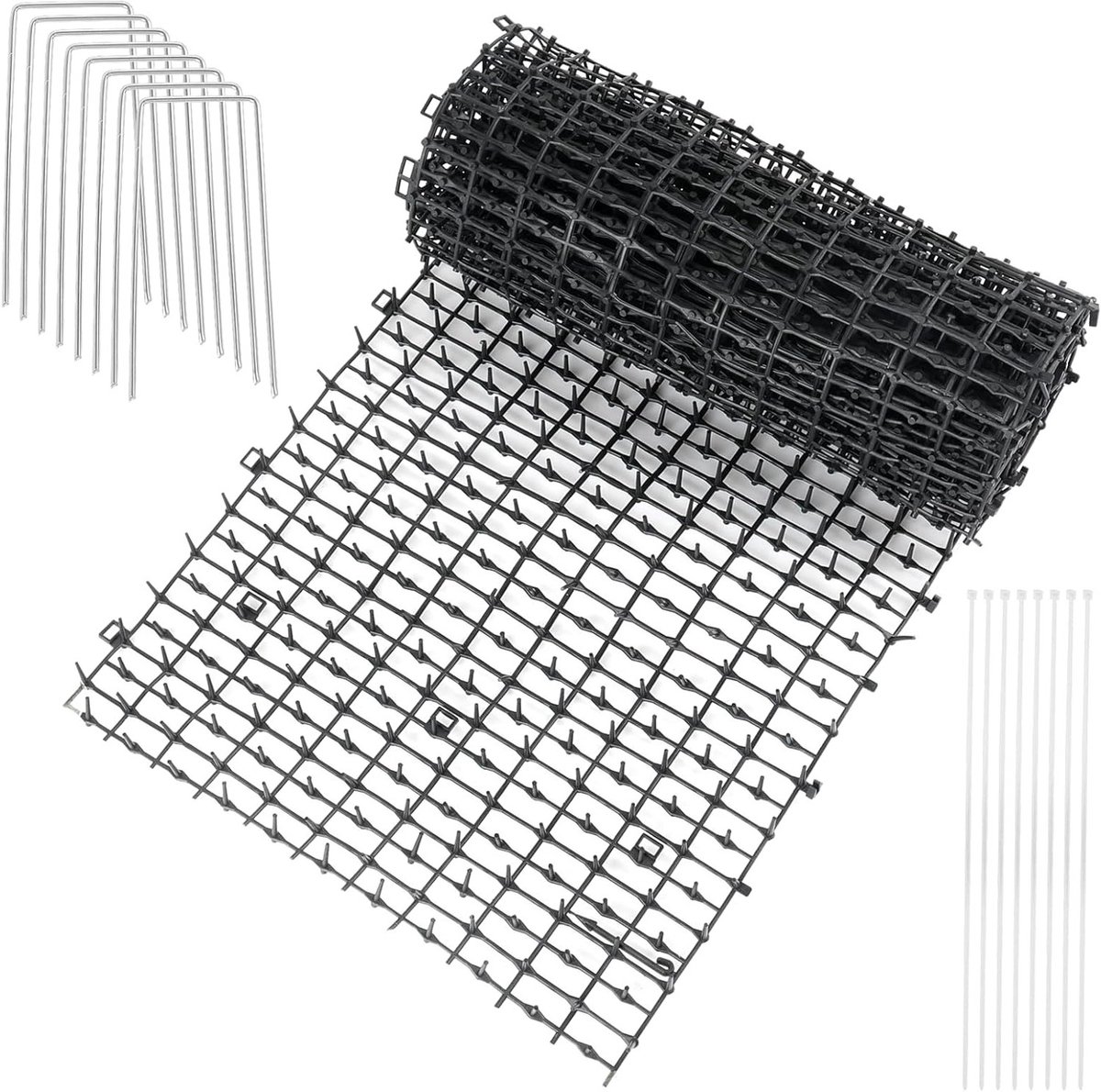 Cat Thorn Grid 30 x 200 cm - Plastic Kat Afschrikmat voor Tuin, Dierenbescherming en Kattenpreventie met 8 Spikes