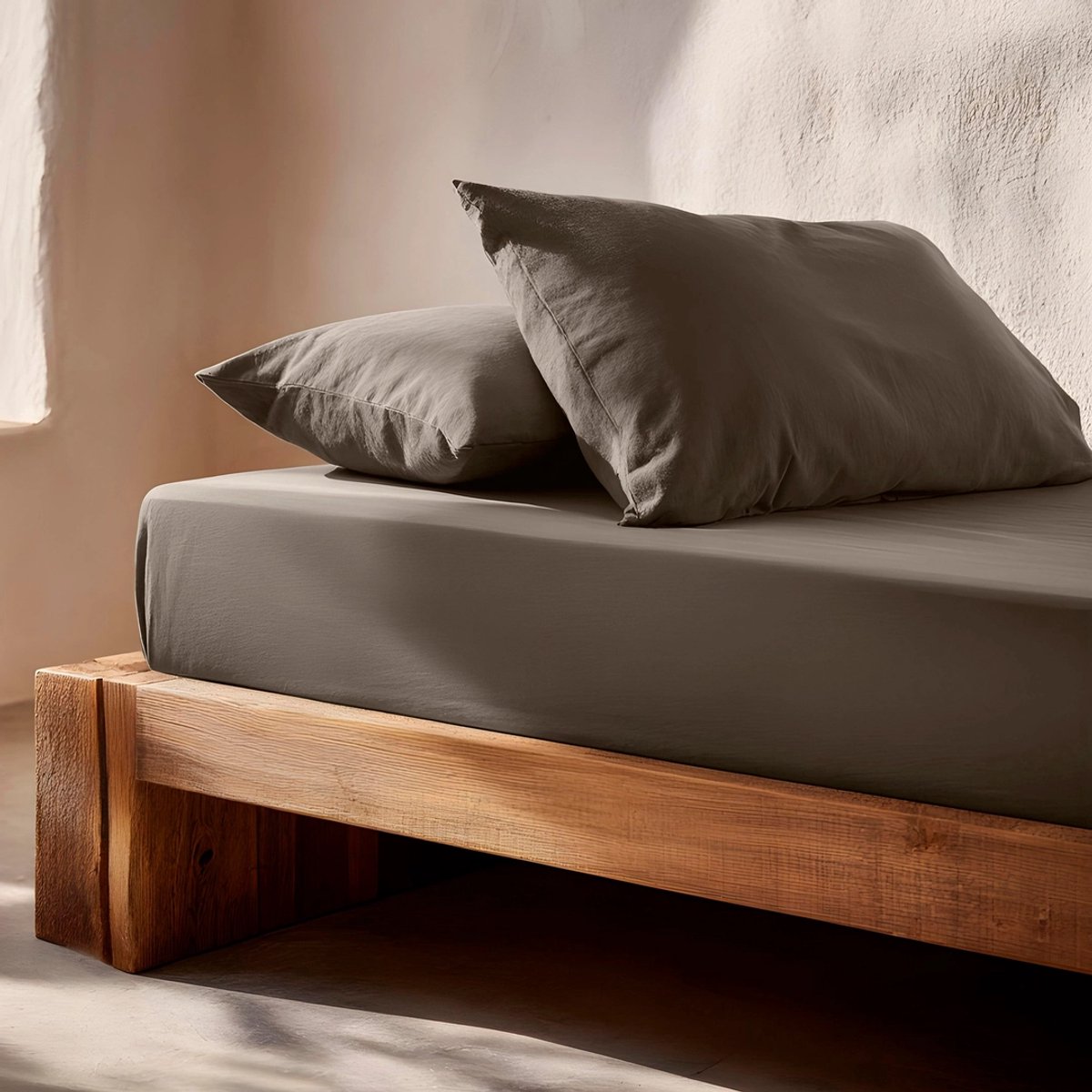 GAMUSI Hoeslaken 100% Katoen – Donkergrijs – 80x200x30 cm – Elastisch Hoeslaken – Zacht & Ademend – 144 TC – Perfecte Pasvorm