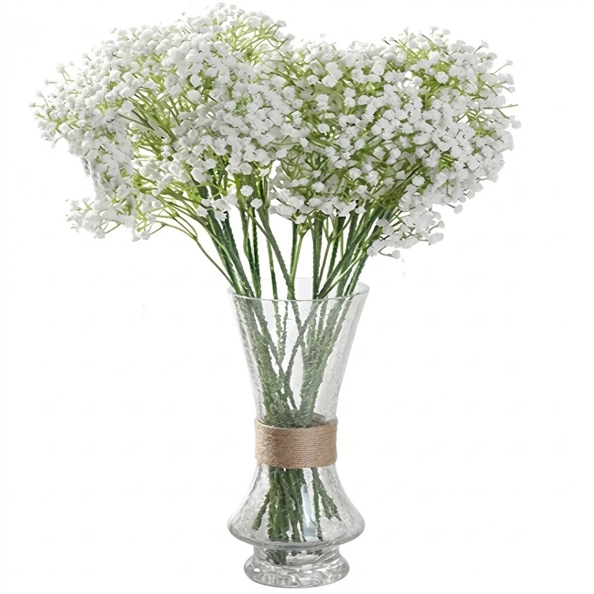 Witte kunstbloemen boeket met kleine bloemknoppen kunstbloemen decoratie 600 stuks fijne bloemetjes op stelen voor vaas interieur en tafel decoratie
